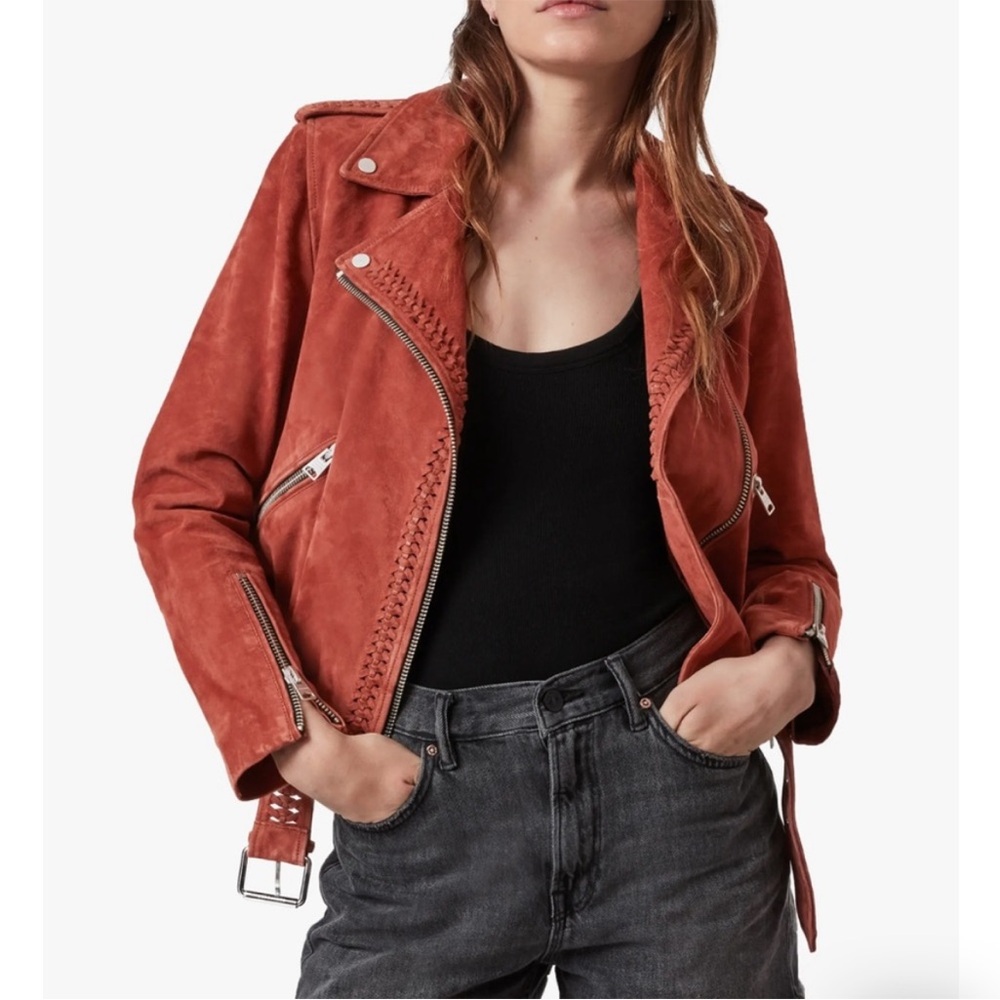 ALL SAINTS Braided Suede Biker Jacket / ALL SAINTS Jacket